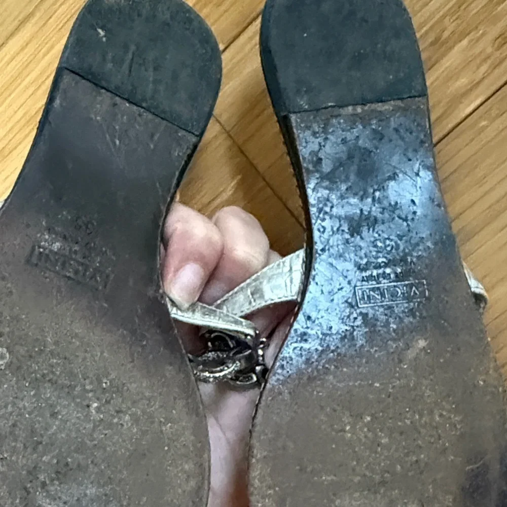 Giuseppe Zanotti Silver and Black Sandals Authentic